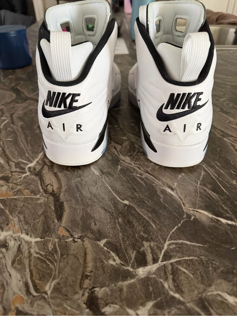 Jordan White and Black High-Top Sneakers
